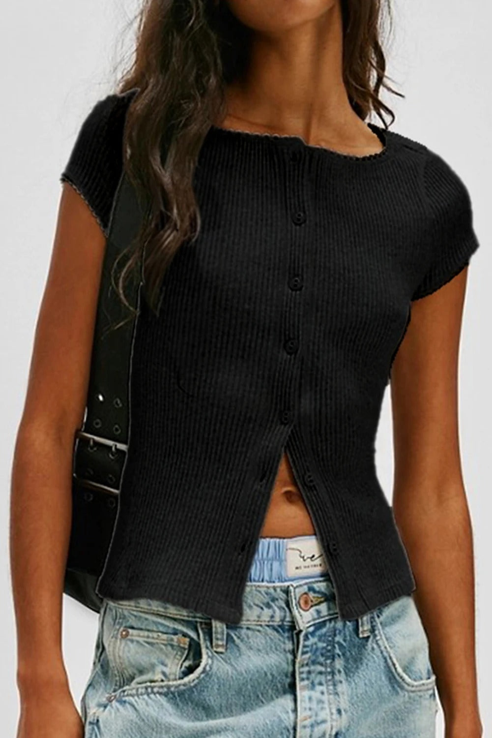 Cardigan Negro con Botones