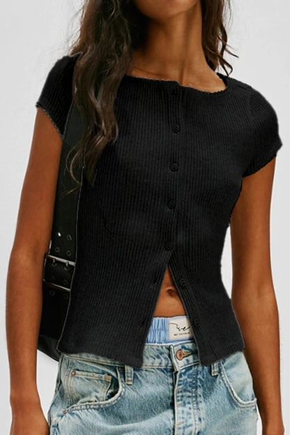 Cardigan Negro con Botones