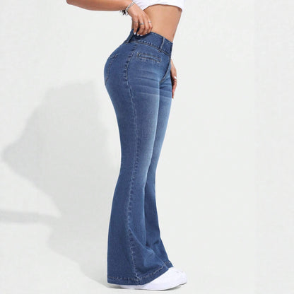 Jeans Acampanados Tiro Bajo Retro