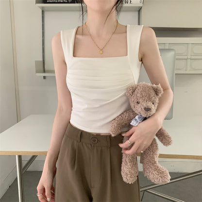 Blusa Plisada con Tirantes