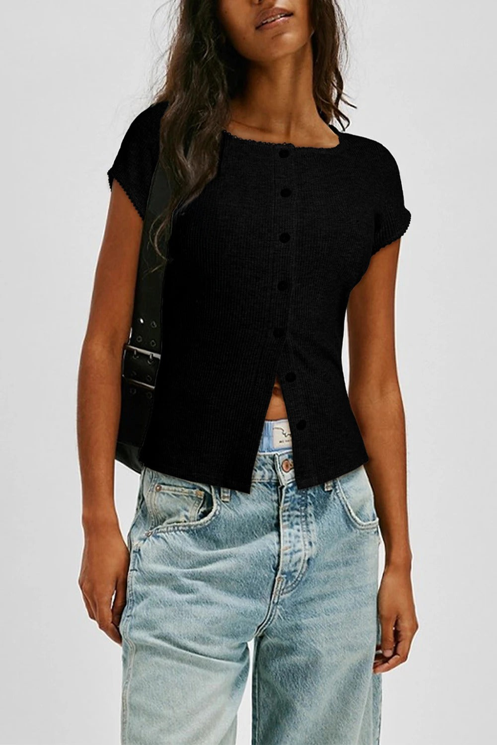 Cardigan Negro con Botones