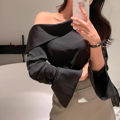 Blusa Hombros Descubiertos Estilo Coreano
