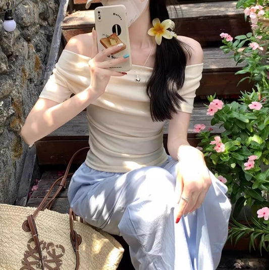 Blusa Cuello Fruncido Elegante