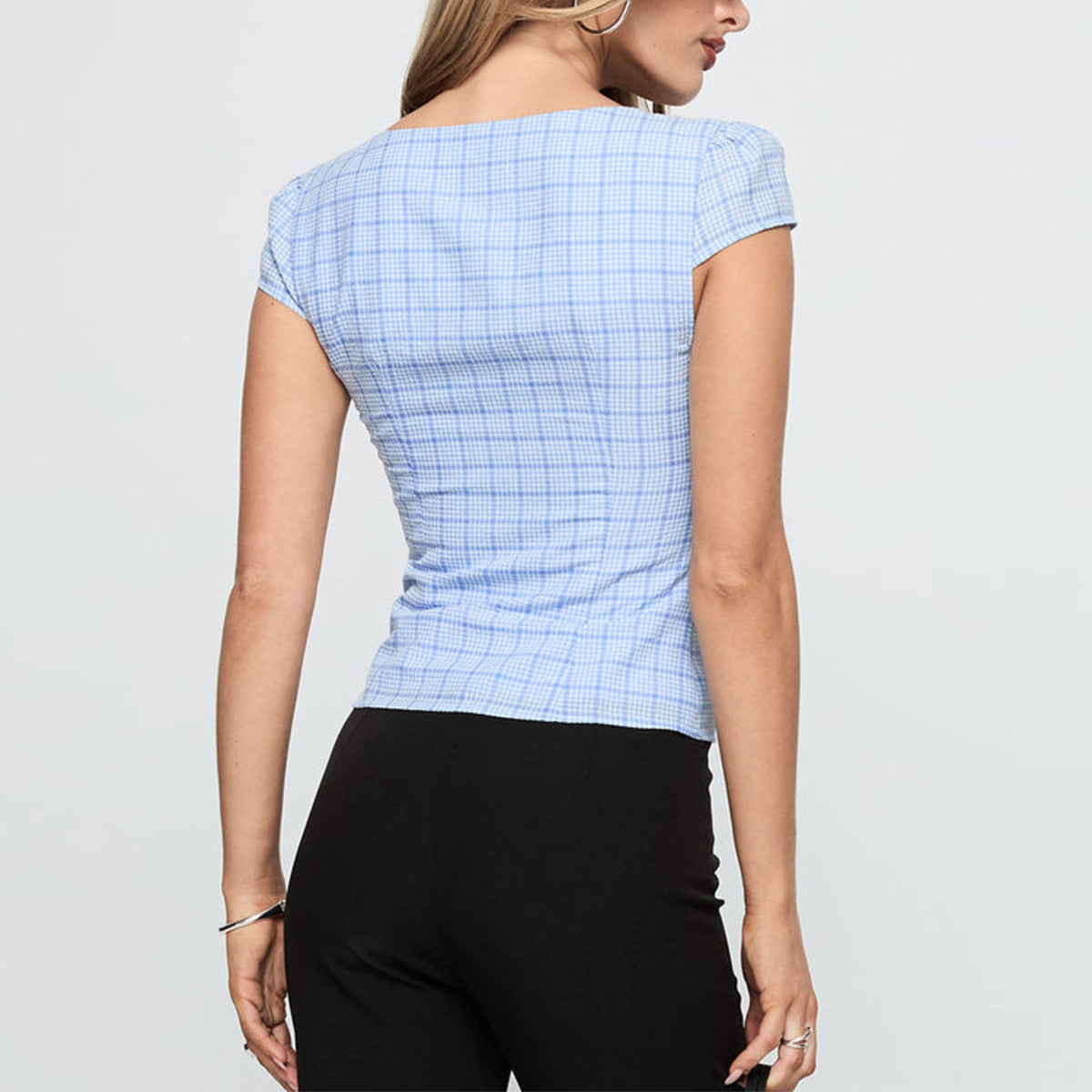 Blusa de Cuadros con Botones