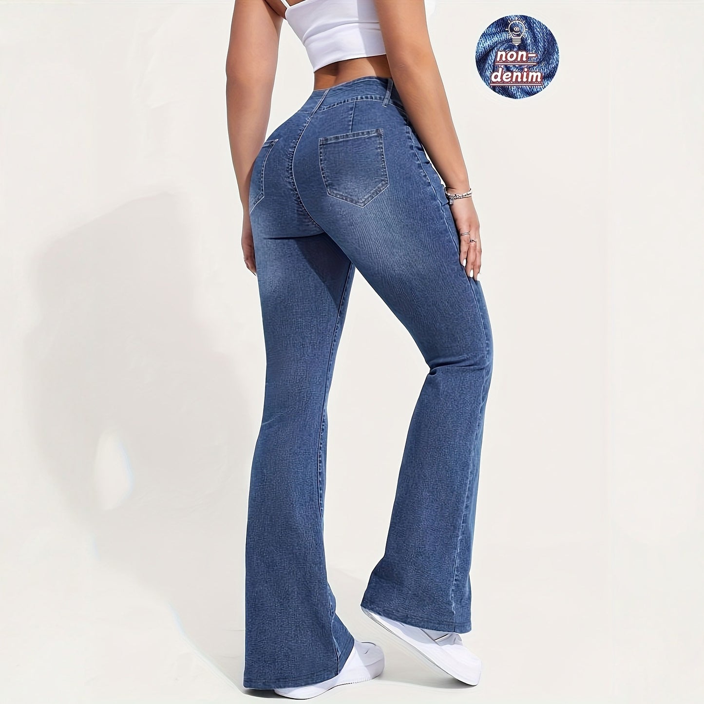Jeans Acampanados Tiro Bajo Retro
