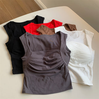 Blusa Plisada con Tirantes