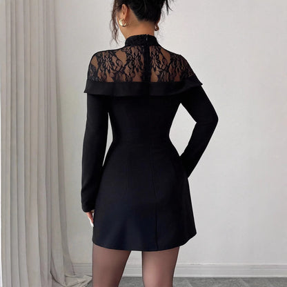 Vestido Ajustado Hombros Descubiertos con Encaje