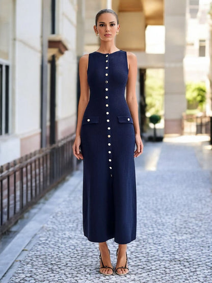 Vestido Sin Mangas Efecto Silueta