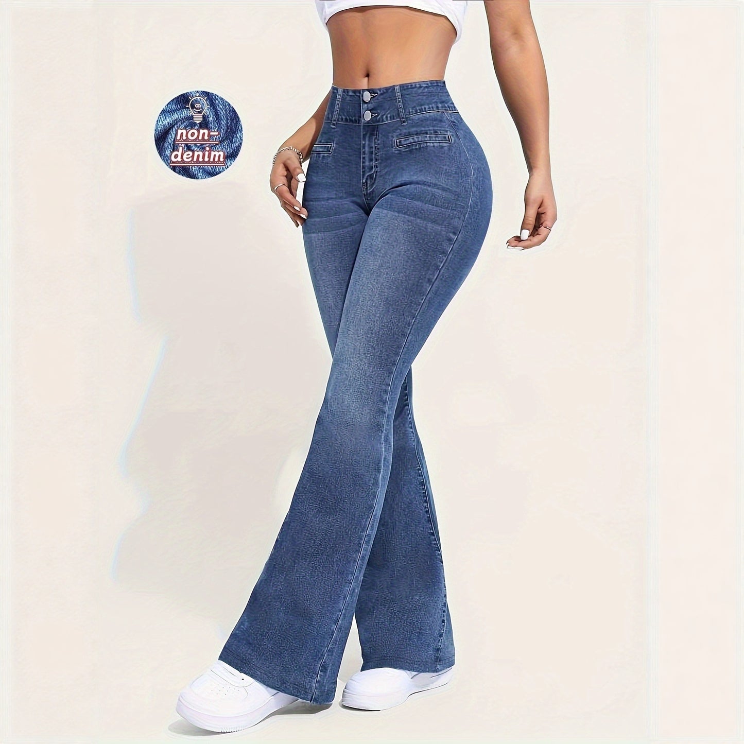 Jeans Acampanados Tiro Bajo Retro