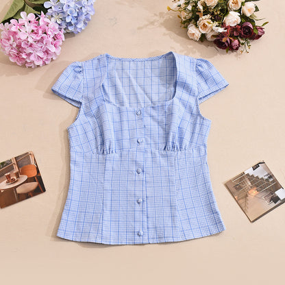 Blusa de Cuadros con Botones